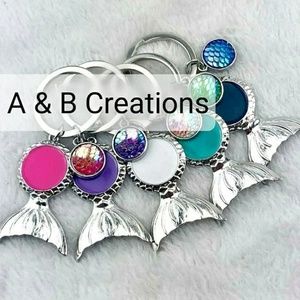 Mermaid monogram keychain